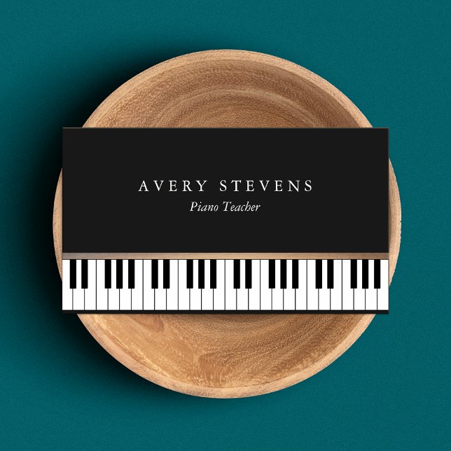 Pianist Elegant and Simple Black Piano Keys Business Card (Creator Uploaded)