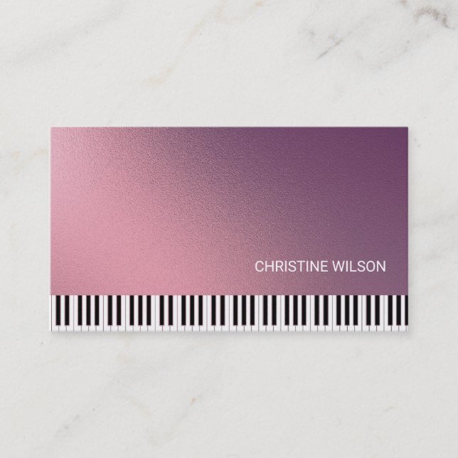 pianist FAUX metallic effect Business Card (Front)