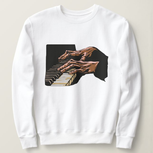 Pianist Hands Playing Piano –  Sweatshirt (Design Front)