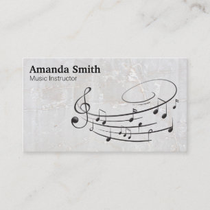 Pianist Music Instructor Notes Business Card