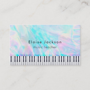 pianist pastel colours music lessons business card