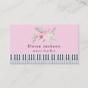 pianist pastel pink and green business card
