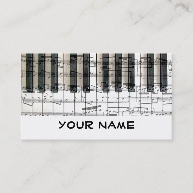 pianist piano music business card (Front)