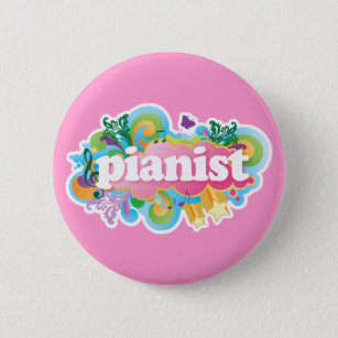 Pianist Retro Piano Gift 6 Cm Round Badge