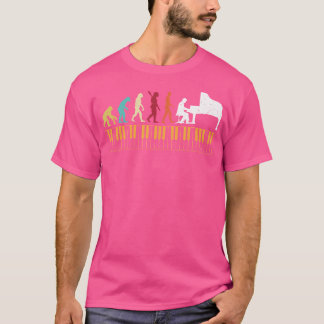 Pianist Retro Vintage Evolution Of Man Funny Piano T-Shirt