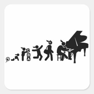 Pianist Square Sticker
