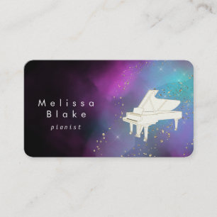pianist  watercolor business card