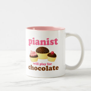 Pianist Will Play for Chocolate Two-Tone Coffee Mug