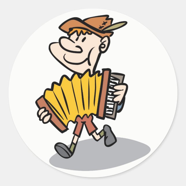 Piano Accordion Player stickers, music instrument Classic Round Sticker (Front)