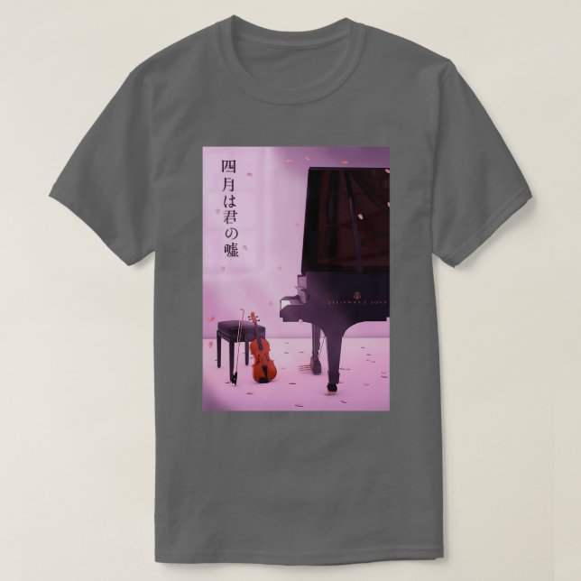 Piano ampamp Violin a love story Your lie in April T-Shirt (Design Front)