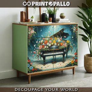 Piano and flowers: a joy symphony for Eternity! Tissue Paper