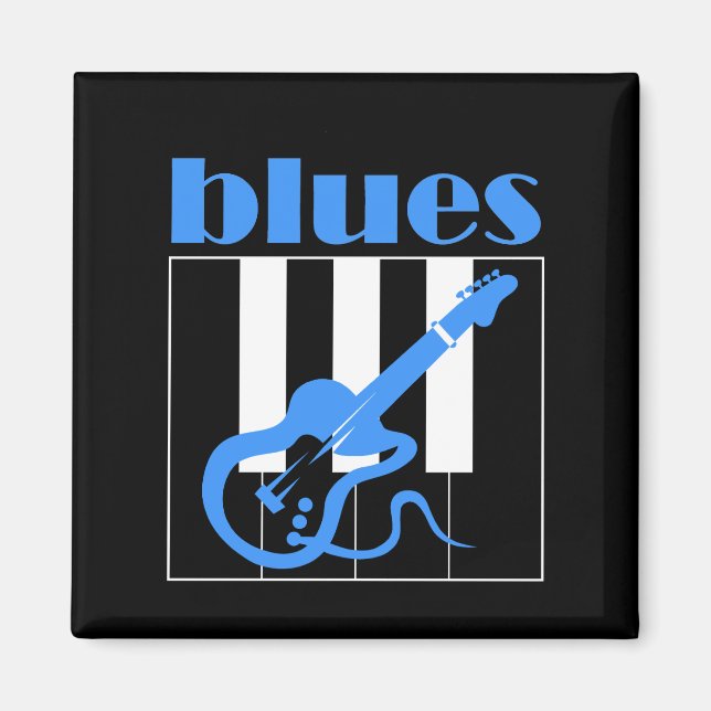 Piano and guitar blues magnet (Front)