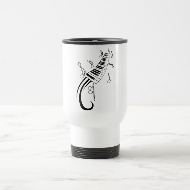 Piano and Music Notes Travel Mug (Center)