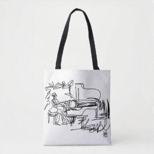 Piano and Music Themed Tote Bag
