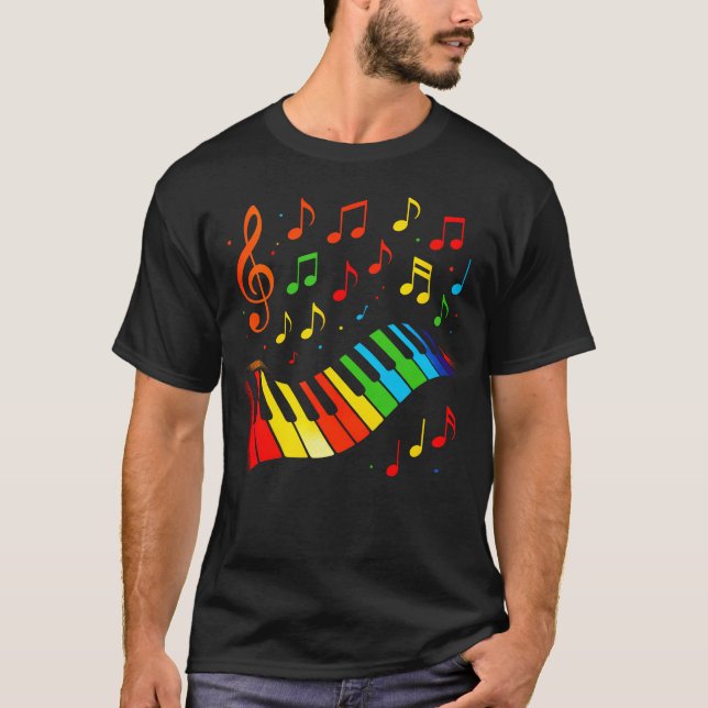 Piano And Notes - T-Shirt (Front)