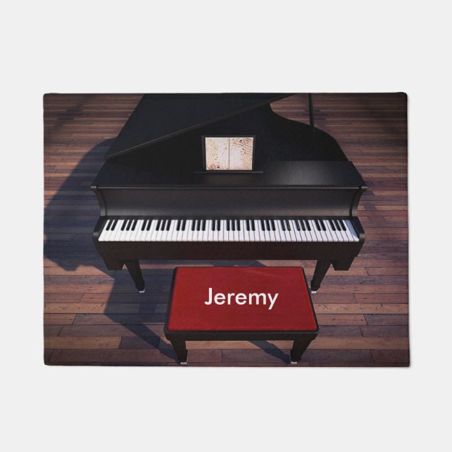 Piano and Red Piano Stool template  Doormat (Front)