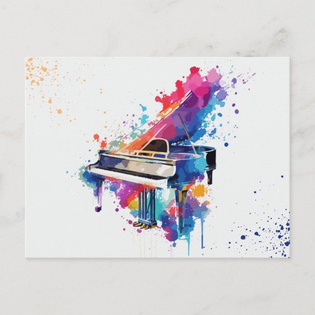 Piano art party postcard (Front)