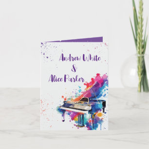 Piano art wedding invitation
