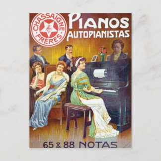 Piano Autopainistas Vintage Piano Ad Postcard