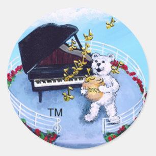 Piano Bears Sticker