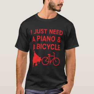 Piano Bicycle Bike Pianist Cyclist Instrument Gif T-Shirt
