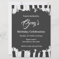 piano birthday invitation