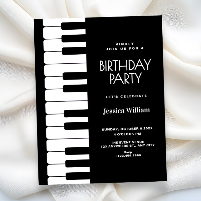 Piano birthday  invitation (Creator Uploaded)