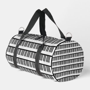 Piano Black And White Musician Instrument Duffle Bag