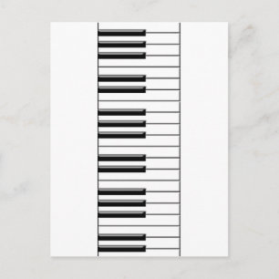 Piano Black and White Postcard
