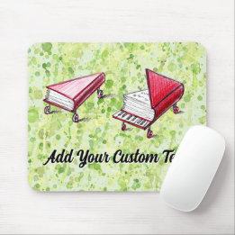 Piano Books On Wheels Artistic Transformation Lime Mouse Pad