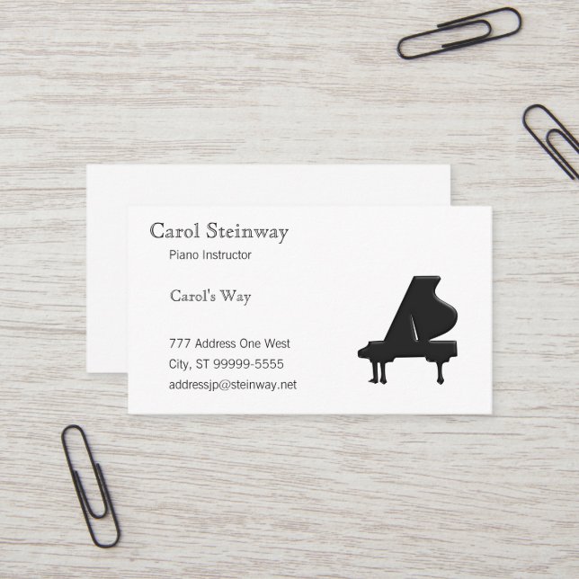 Piano Business Card (Front/Back In Situ)