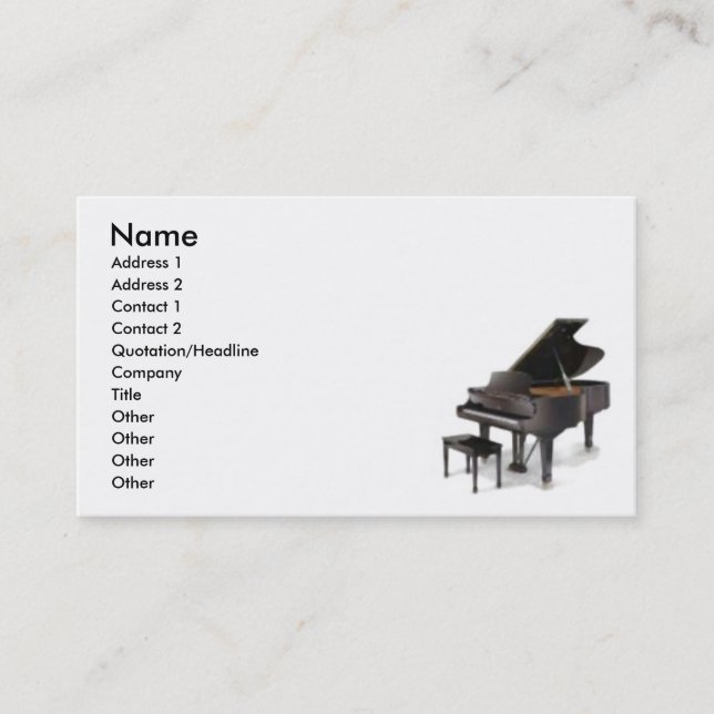 Piano Business Card (Front)