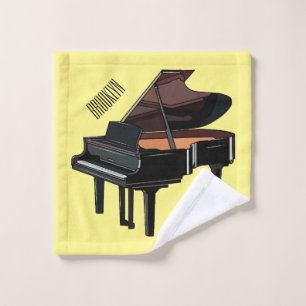 Piano cartoon illustration bath towel set
