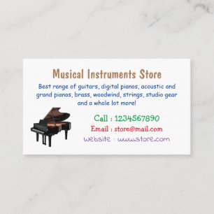Piano cartoon illustration business card