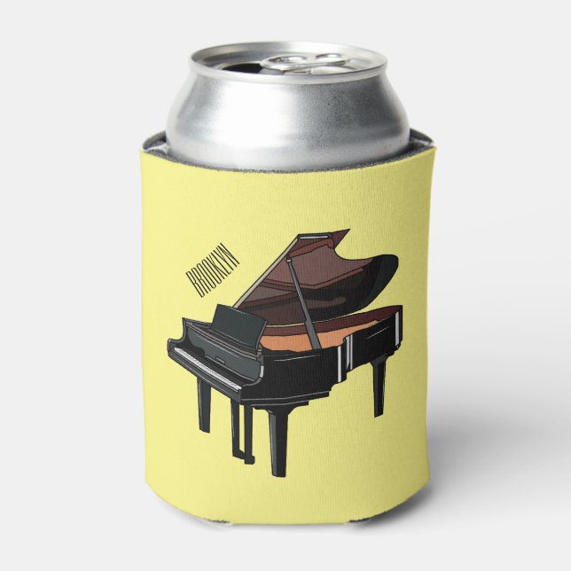Piano cartoon illustration can cooler (Can Front)