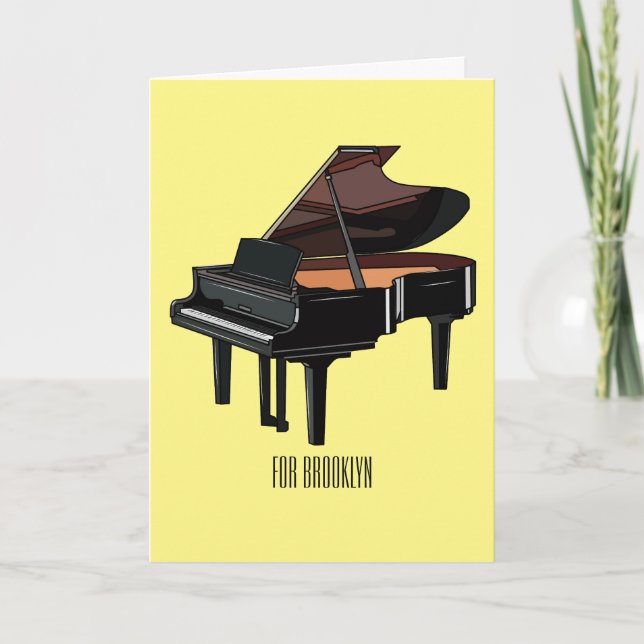 Piano cartoon illustration card (Front)