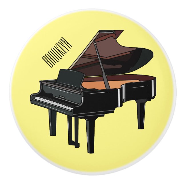 Piano cartoon illustration ceramic knob (Front)