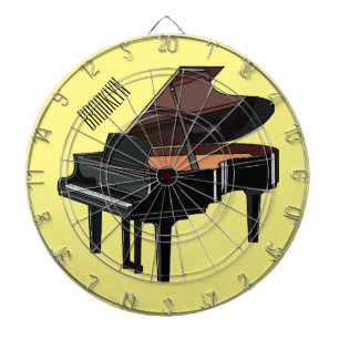 Piano cartoon illustration dartboard