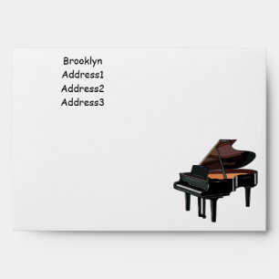 Piano cartoon illustration envelope