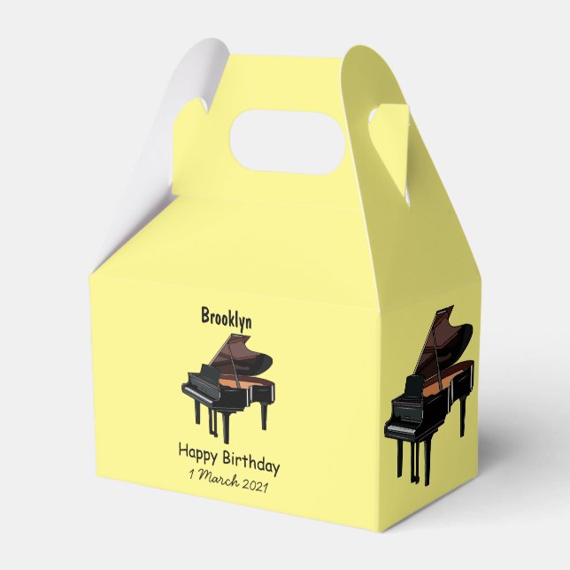 Piano cartoon illustration favour box (Front Side)
