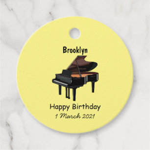 Piano cartoon illustration favour tags