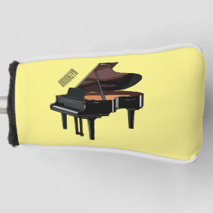 Piano cartoon illustration golf head cover