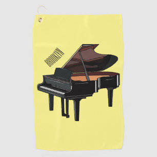 Piano cartoon illustration golf towel