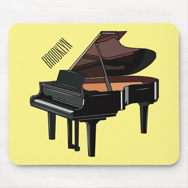 Piano cartoon illustration mouse pad (Front)