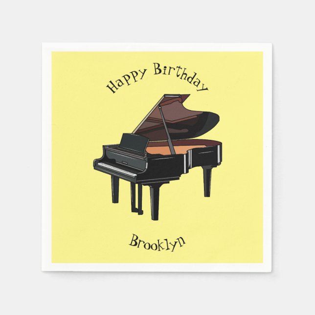 Piano cartoon illustration napkin (Front)
