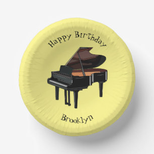 Piano cartoon illustration paper plate