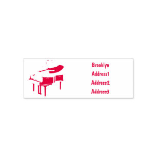 Piano cartoon illustration self-inking stamp