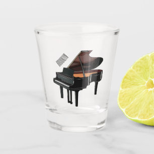 Piano cartoon illustration shot glass