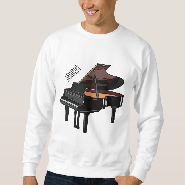 Piano cartoon illustration sweatshirt (Front)