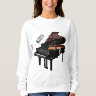 Piano cartoon illustration sweatshirt